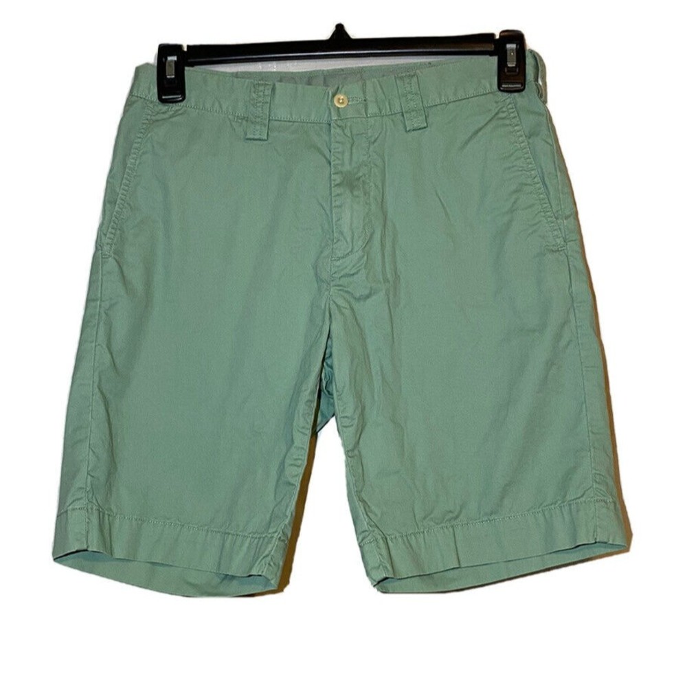 Polo Ralph Lauren Chino Flat Front Shorts Men Size 30 Green Cotton Pima Cotton